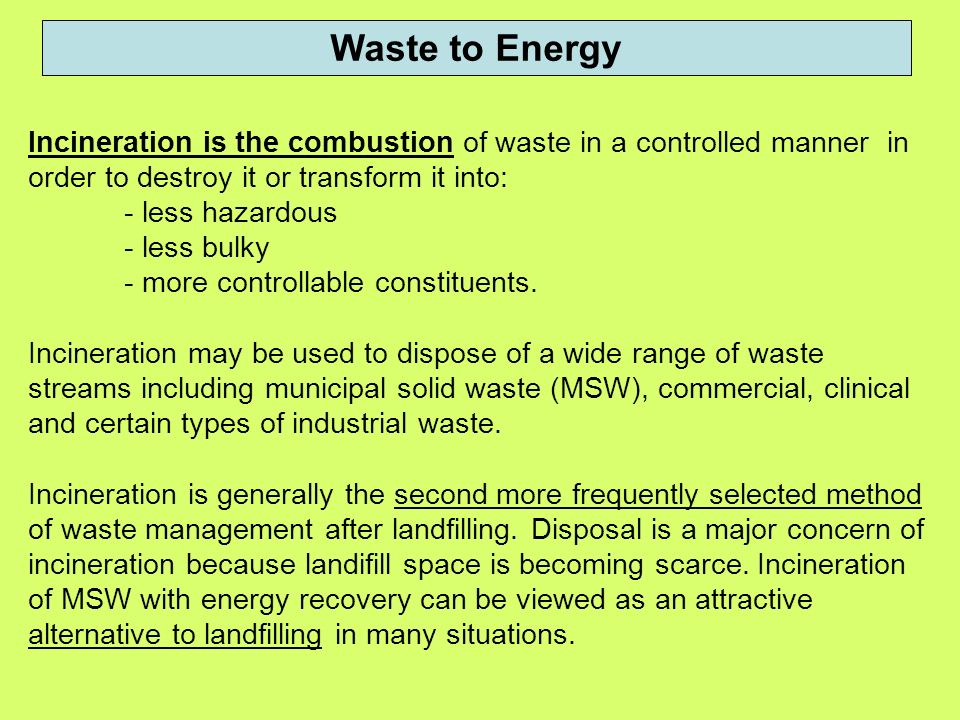 Method for recovering energy from solid waste